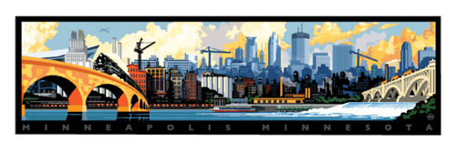 Minneapolis Skyline - Landmark Series Bumper Sticker