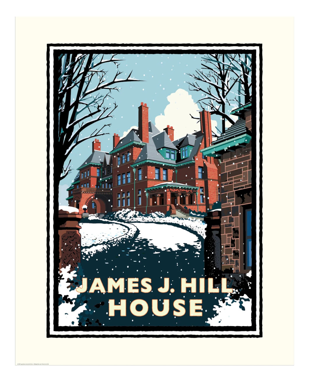 James J. Hill House Winter - Landmark Series Print
