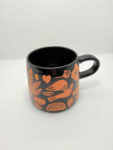 Beautiful Amber Mug with Birds and Other Designs