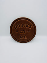 Round Leather Drinks On Me Coaster
