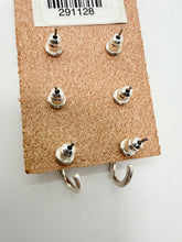 3 Silver Stud Earrings