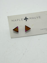 Wood Triangle Stud Earrings