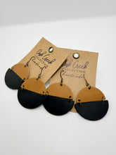 Brass and Leather Hanging Earrings - Hypoallergenic Ear Hooks