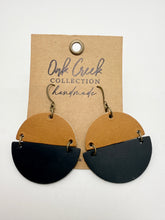 Brass and Leather Hanging Earrings - Hypoallergenic Ear Hooks