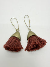 Brass Dome with Tassel Earrings