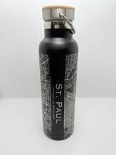 Stainless Steel Map Bottles with Bamboo Top