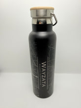 Stainless Steel Map Bottles with Bamboo Top