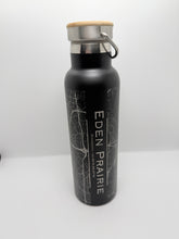 Stainless Steel Map Bottles with Bamboo Top