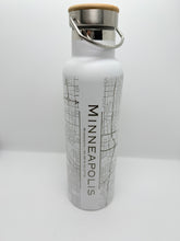 Stainless Steel Map Bottles with Bamboo Top
