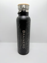 Stainless Steel Map Bottles with Bamboo Top
