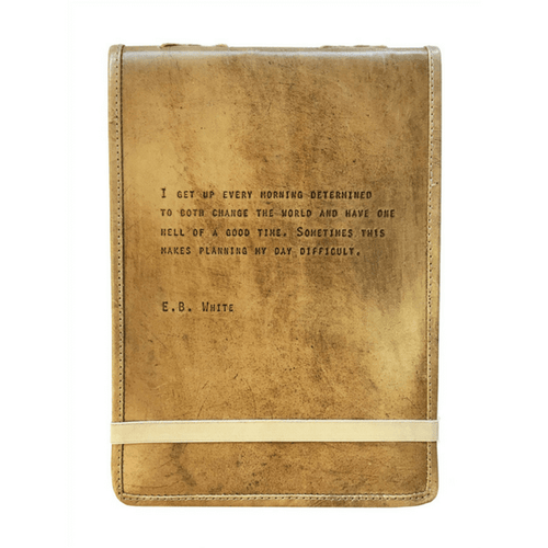 Large Leather Journal - E.B. White Quote