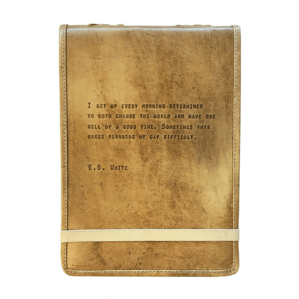 Large Leather Journal - E.B. White Quote