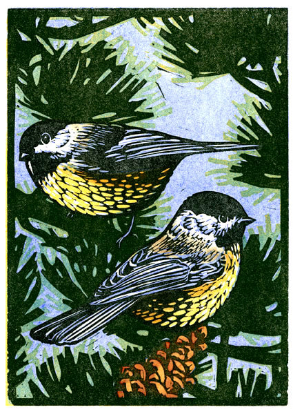 Two Chickadees Card