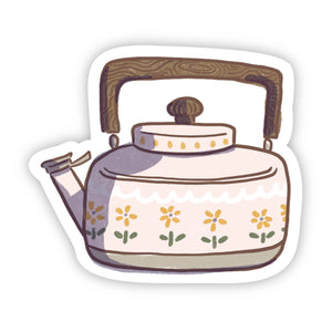 Tea Pot Floral Design Sticker