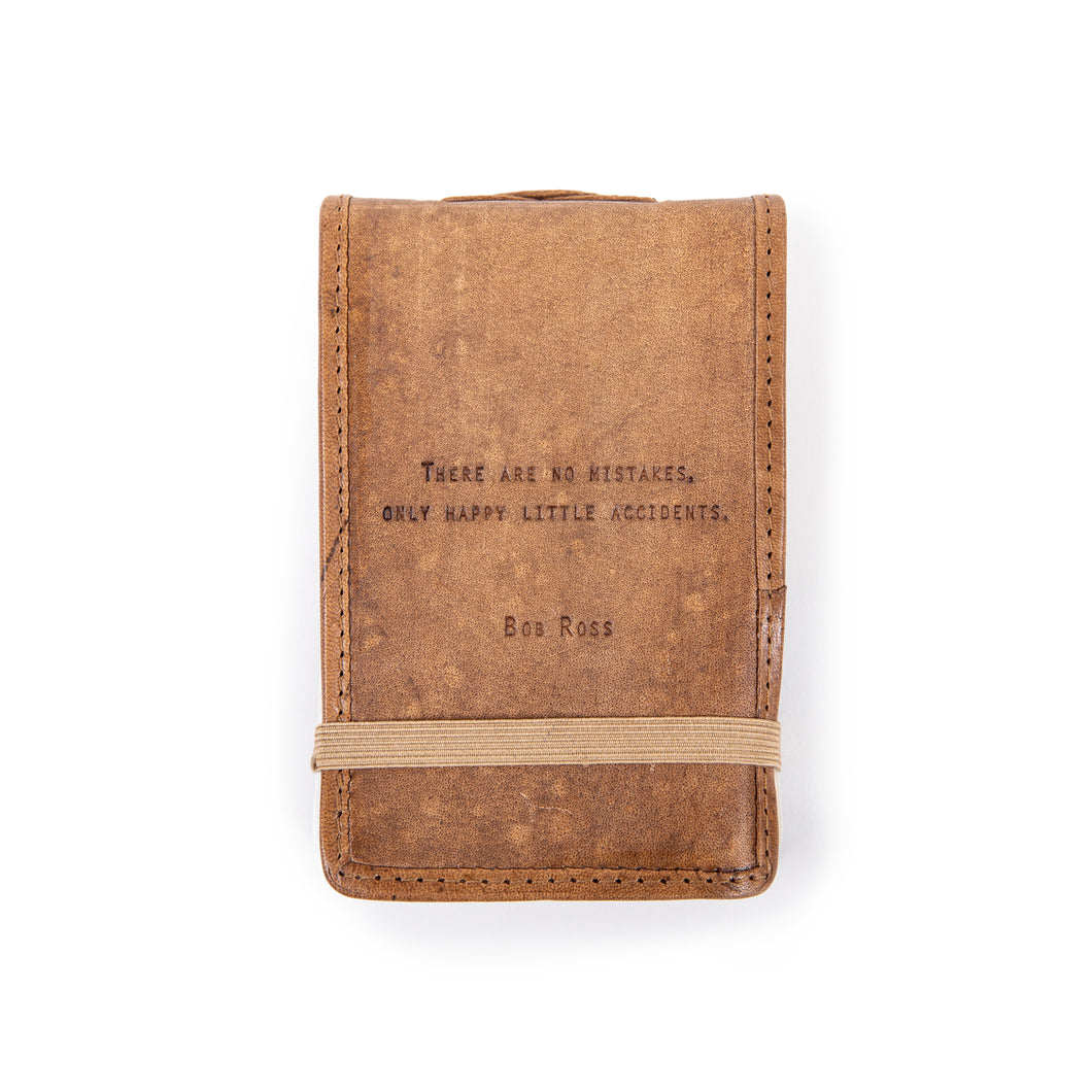 Mini Leather Journal - Bob Ross Quote