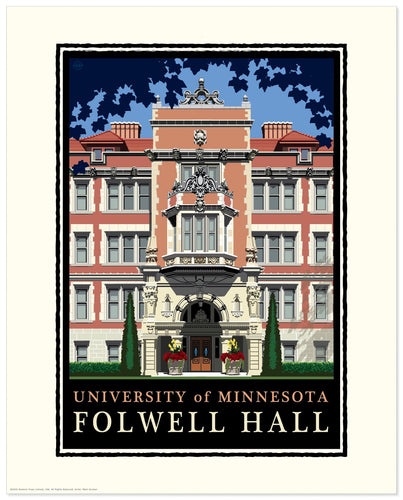 U of M Folwell Hall - Landmark Series Print