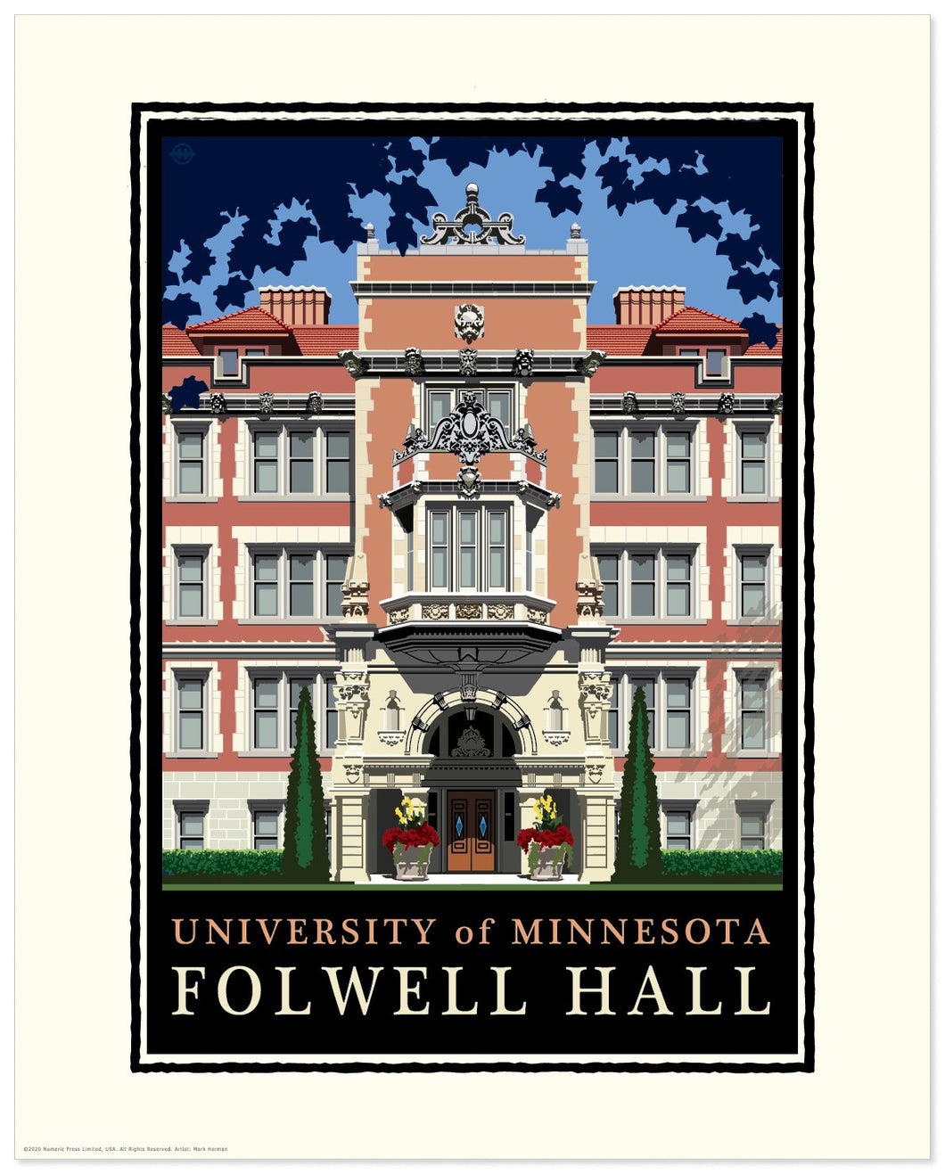 U of M Folwell Hall - Landmark Series Print
