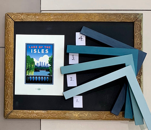 Blue Custom Painted Frames