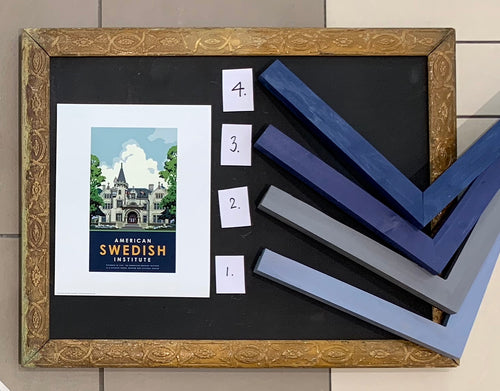 Blue Custom Stained Frames