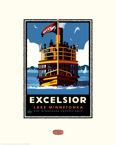 Lake Minnetonka Excelsior Ferry - Landmark Series Print