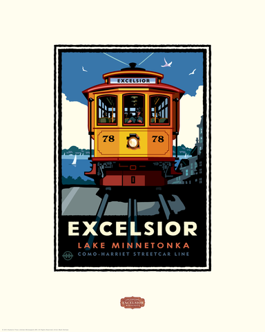 Lake Minnetonka Excelsior Trolley - Landmark Series Card