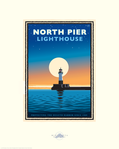 Lake Superior North Pier Lighthouse - Landmark Series Card
