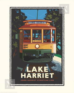 Lake Harriet Trolley - Landmark Series Print