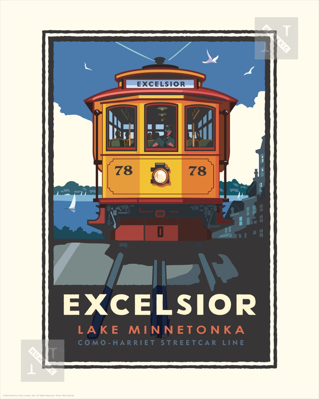 Lake Minnetonka Excelsior Trolley - Landmark Series Print