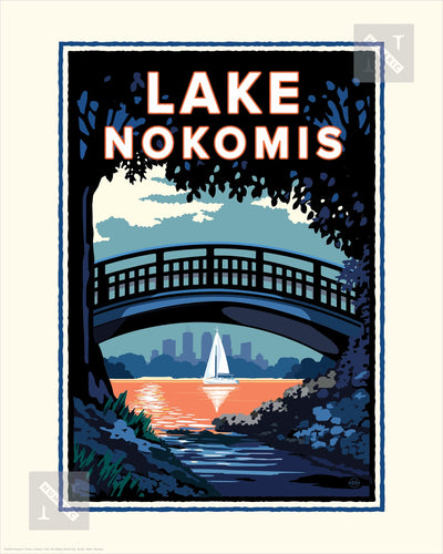 Lake Nokomis Bridge - Landmark Series Print