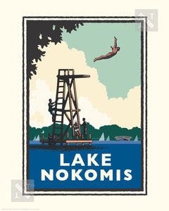 Lake Nokomis High Dive - Landmark Series Print