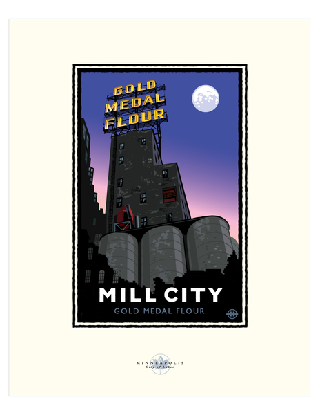 Mill City Museum Night - Landmark Series Card