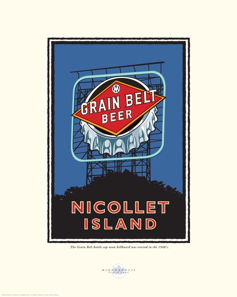 Nicollet Island Grain Belt Bridge- Landmark Series Card
