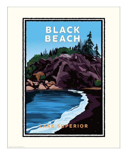 Black Beach - Landmark Series Print