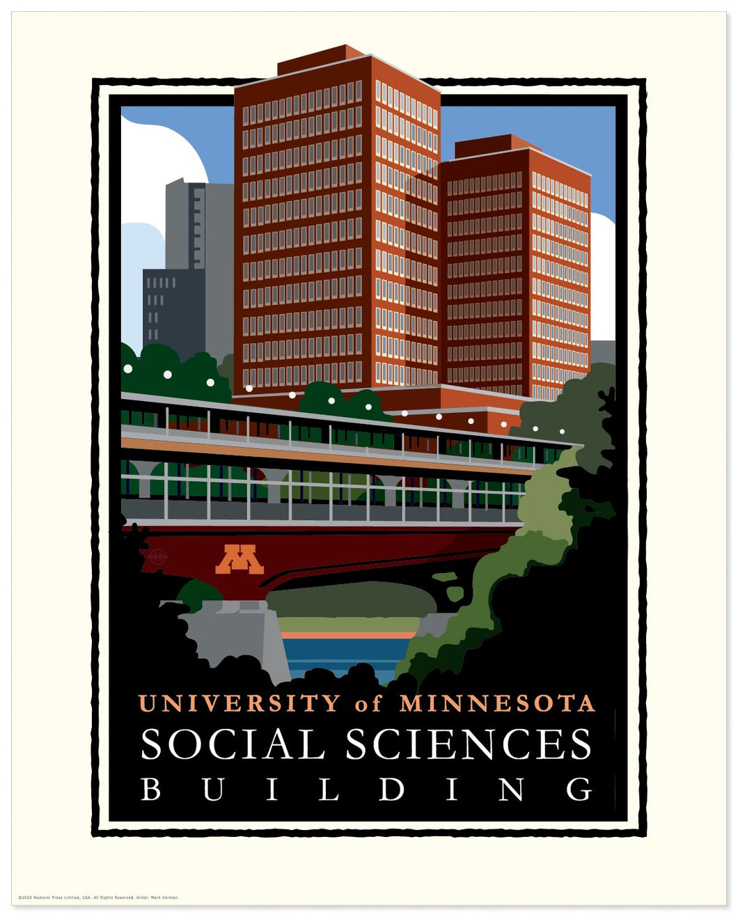 U of M Social Sciences Building - Landmark Series Print