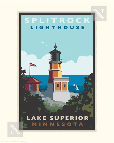 Split Rock Lighthouse Lakeview Day North Shore - Landmark Series Print