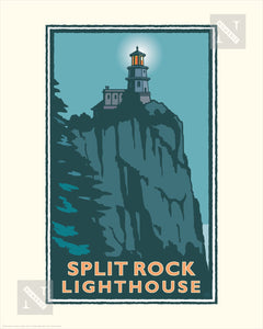Split Rock Lighthouse Night North Shore - Landmark Series Print