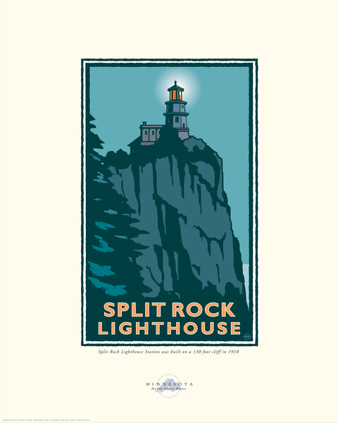 Split Rock Lighthouse Night North Shore - Landmark Series Card