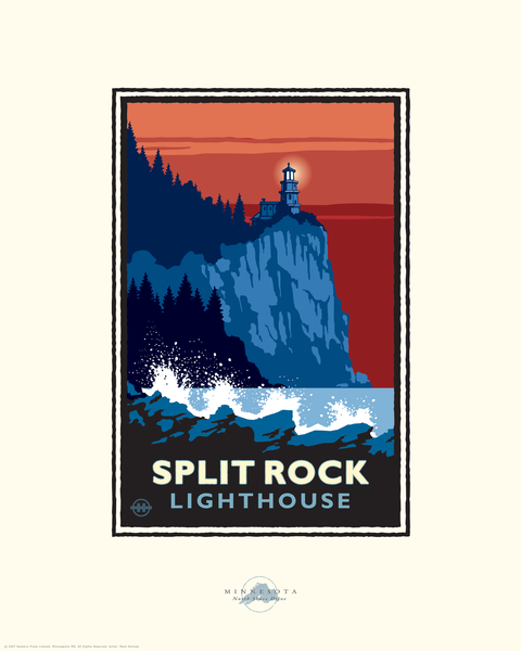 Split Rock Lighthouse Red Weather North Shore - Landmark Series Card