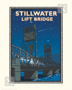 Stillwater Lift Bridge Night - Landmark Series Print
