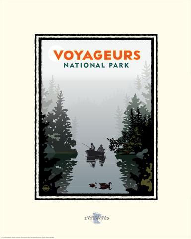 National Parks Voyageurs Misty Lake - Landmark Series Card