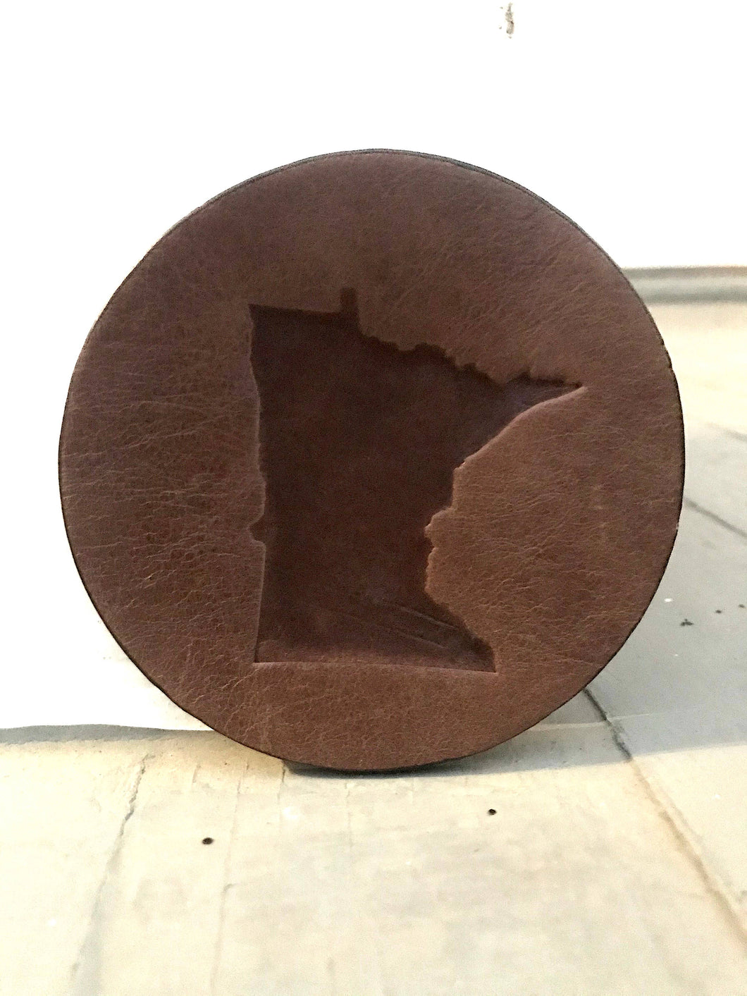 Minnesota State USA Leather Coaster