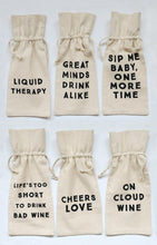 Cotton Wine Bag with Sayings