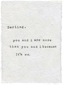 "Darling You and I" Handmade Paper Print